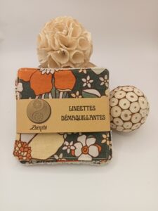 fleurs vintage orange et vert