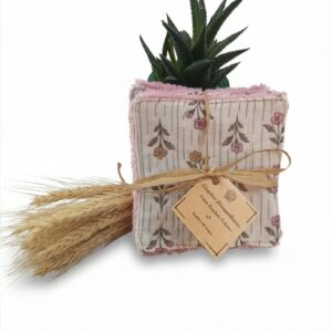 Lingettes démaquillantes lavables – Double gaze & Bambou