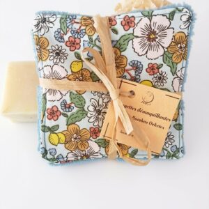 Lot de 5 lingettes lavables bambou Oeko-Tex Fleurs de Printemps