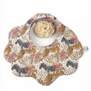 Bavoir fleur bébé – Jersey & éponge Oeko-Tex