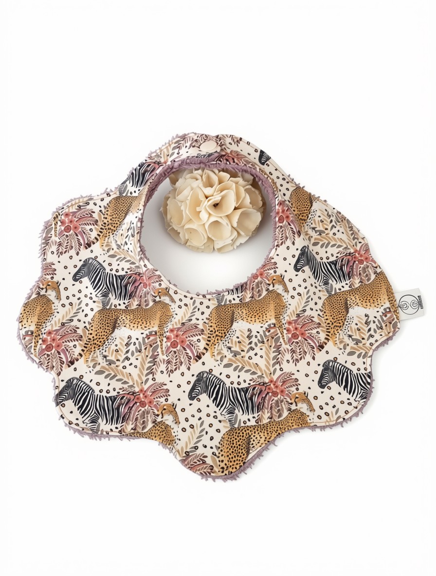 Bavoir fleur bébé – Jersey & éponge Oeko-Tex – Image 1